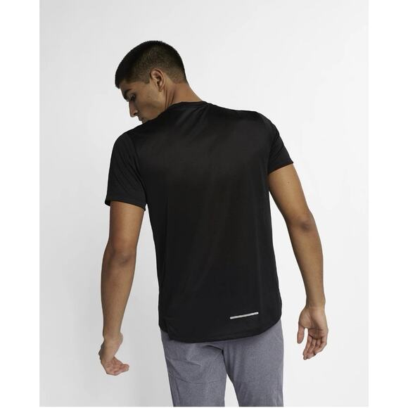 Nike Mens Dri Fit Miler‎ Running Shirt XL AJ7565-410 Black Reflective Just Do It - Picture 9 of 16